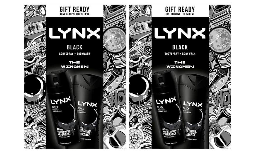 Image 3: Lynx Black Body Spray and Body Wash Duo Gift Set for Him