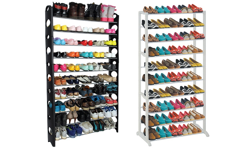 Image 1: 50-Pair Shoe Racks