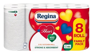 8, 20 or 24 Rolls of Regina Three-Ply Kitchen Towels