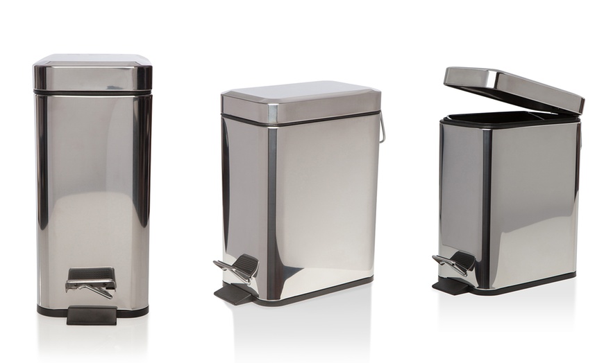 Image 1: Five-Litre Slimline Pedal Bin