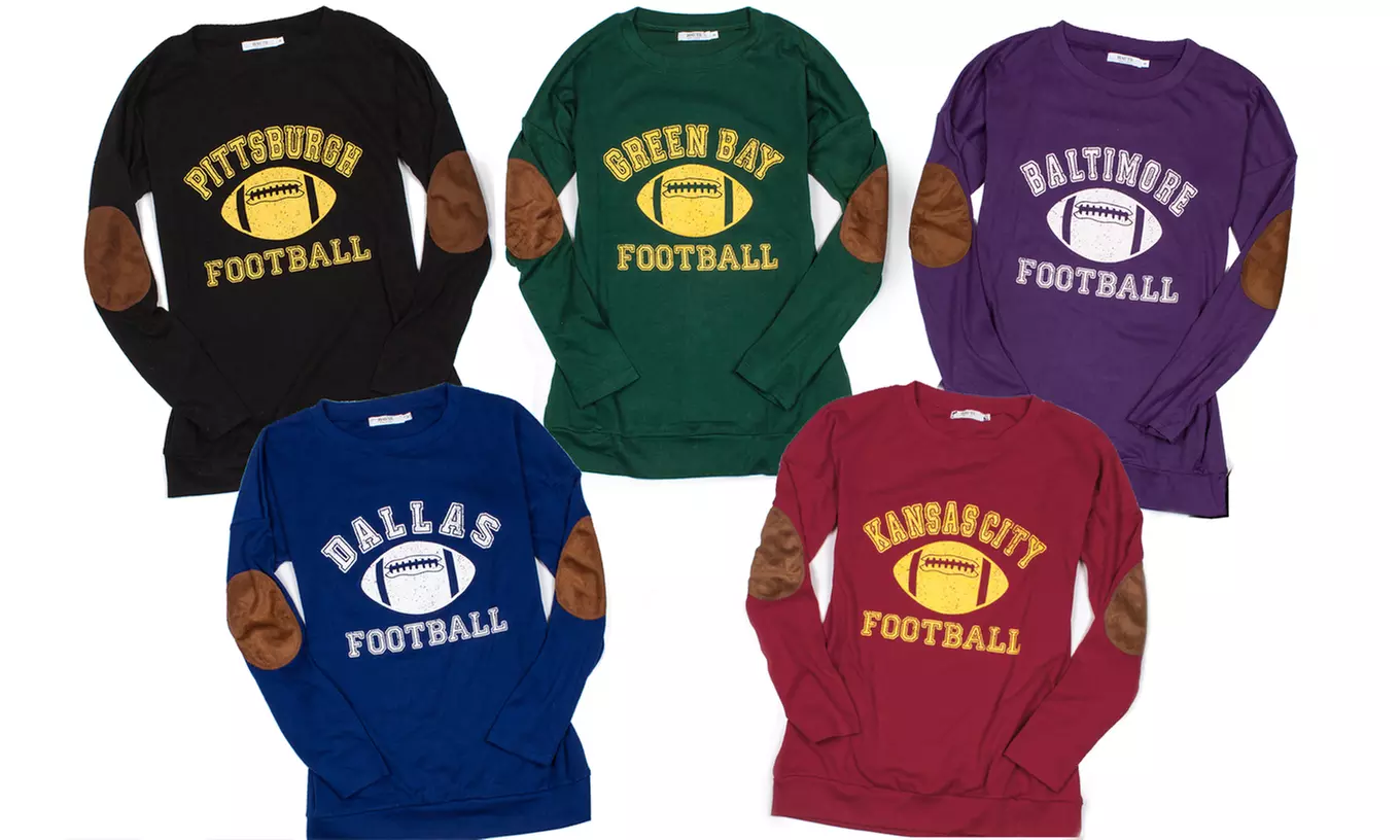 Haute Edition Women's Game Day Football Sweatshirt. Plus Sizes Available. - Primary Image