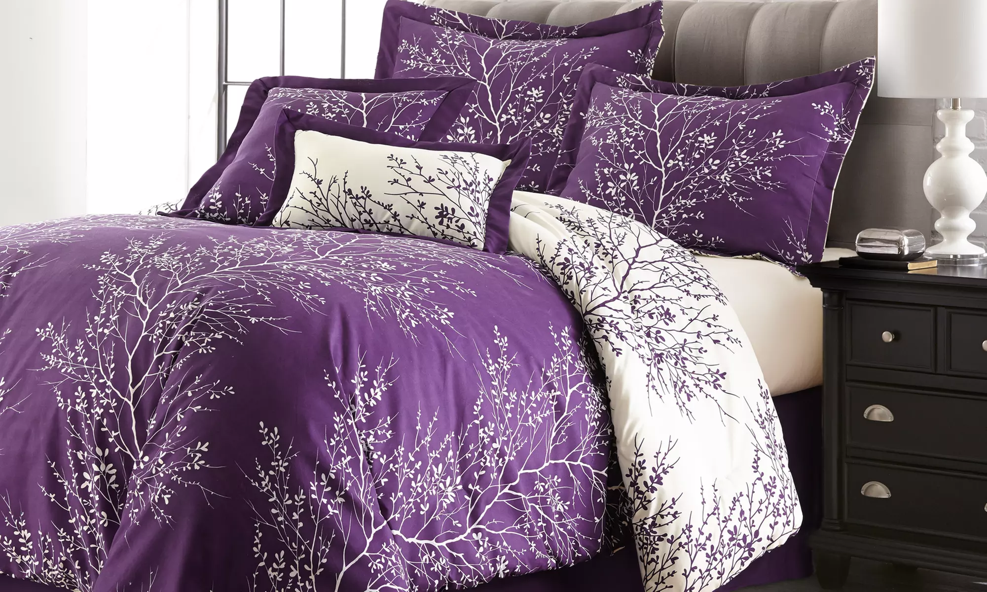 Hotel 5th Ave Foliage Reversible Comforter Set (6-Piece)  - Primary Image