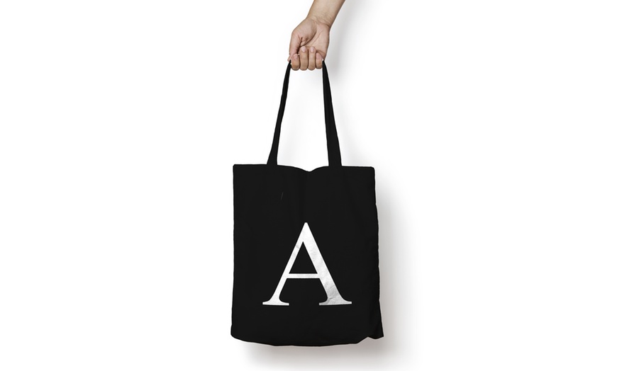 Image 2: Alphabet Letter Cotton Tote Bag