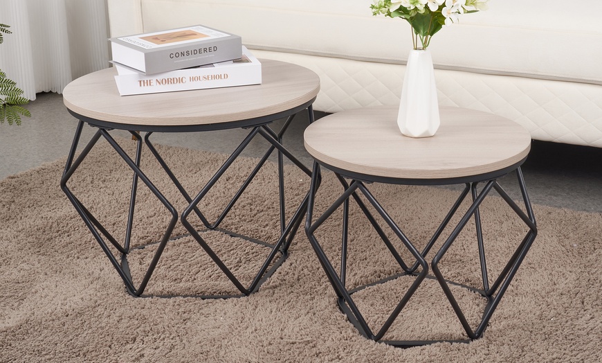 Image 7: Lot de 2 tables basses rondes