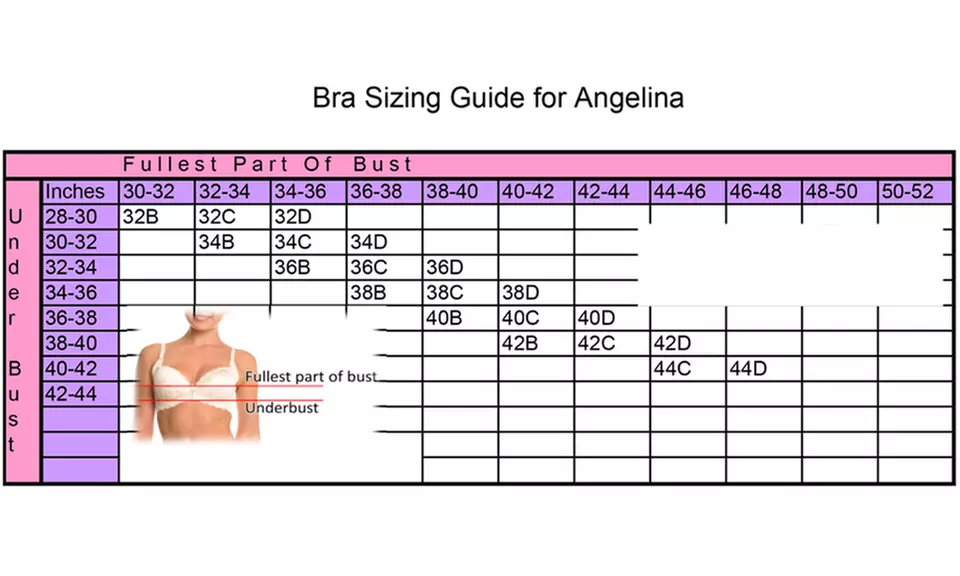 Angelina Wired Padded Wide-Wing Bra with Convertible Straps (6-Pack) - Second Medium