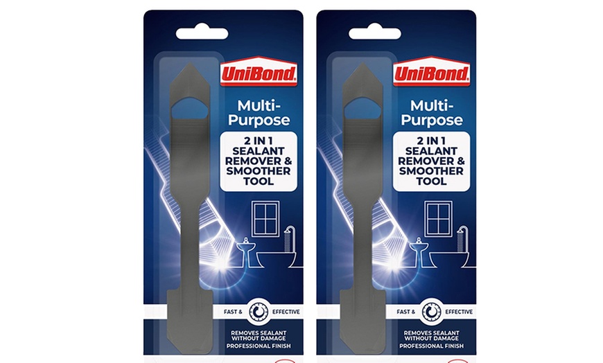 Image 1: UniBond Black Two-in-One Plastic Sealant Remover & Smoother Tool