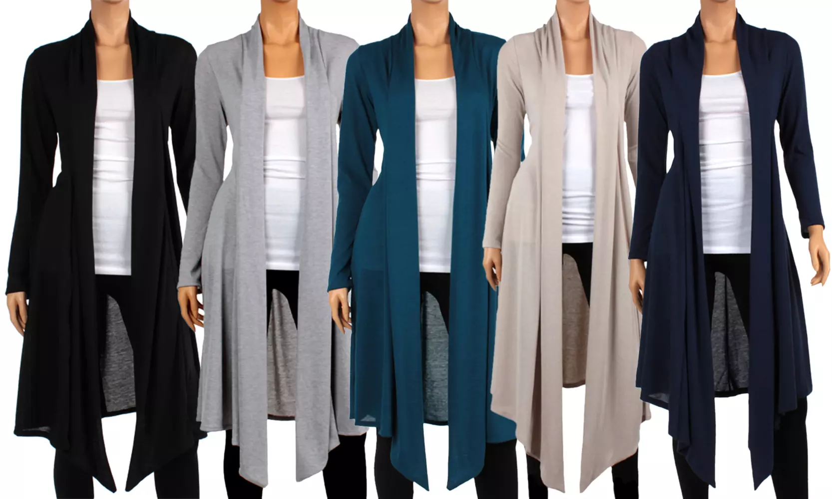 Women's Knee-Length Spring Hacci Cardigan. Plus Sizes Available. - Primary Image