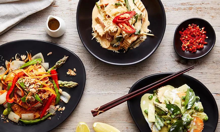 Image 2: Vegan Thai Meal with Drinks
