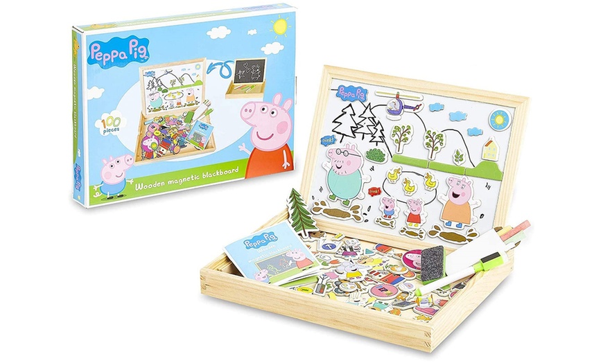 Image 1: Peppa Pig Wooden Magnetic Board Puzzle