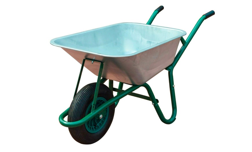 Image 2: Neo 85L Heavy-Duty Wheelbarrow with Galvanised Pneumatic Tyre