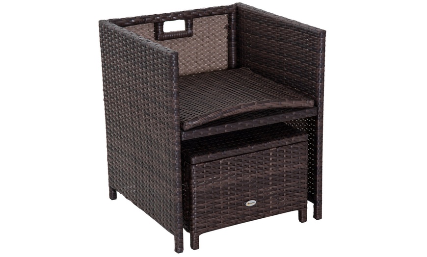 Image 12: Outsunny Rattan Cube Garden Set