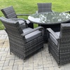 Image 1: Outdoor Rattan Garden Furniture Dining Set Table And Chair 