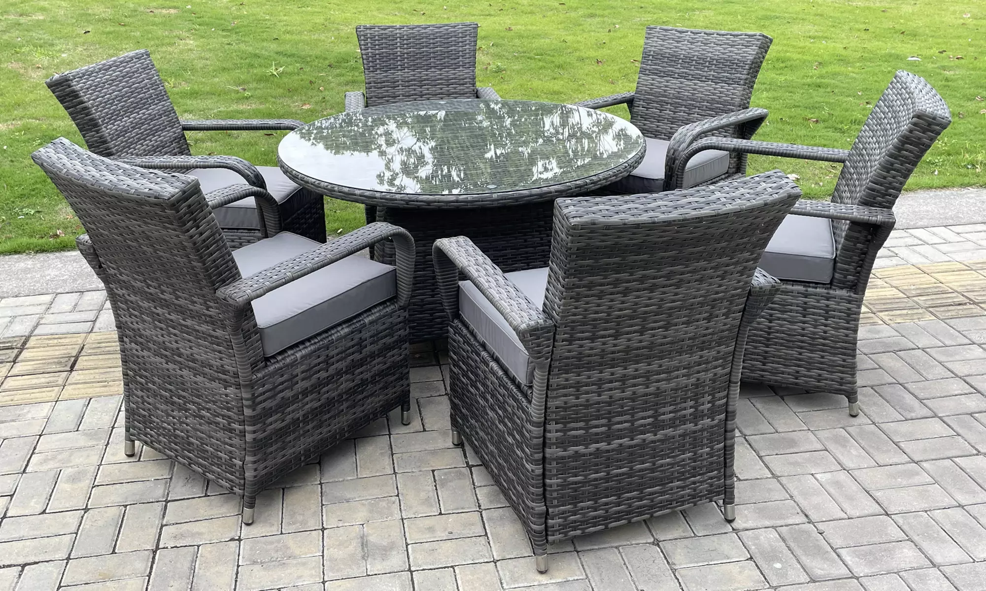 Outdoor Rattan Garden Furniture Dining Set Table And Chair - Primary Image