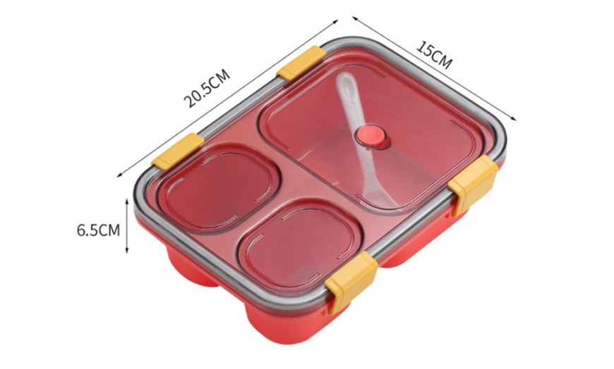 Image 16: Portable Microwaveable Lunch Box with Cutlery