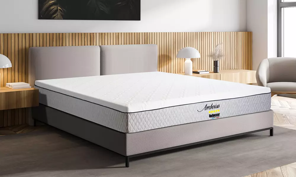 Matelas "Amboise", mousse mémoire de forme, 24 cm, déhoussable, fabrication française, sommier et kit couchage en option - Primary Image