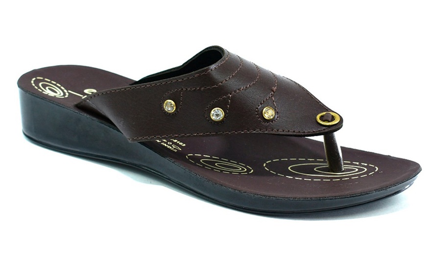 Image 6: Women's Low Wedge Flip Flops