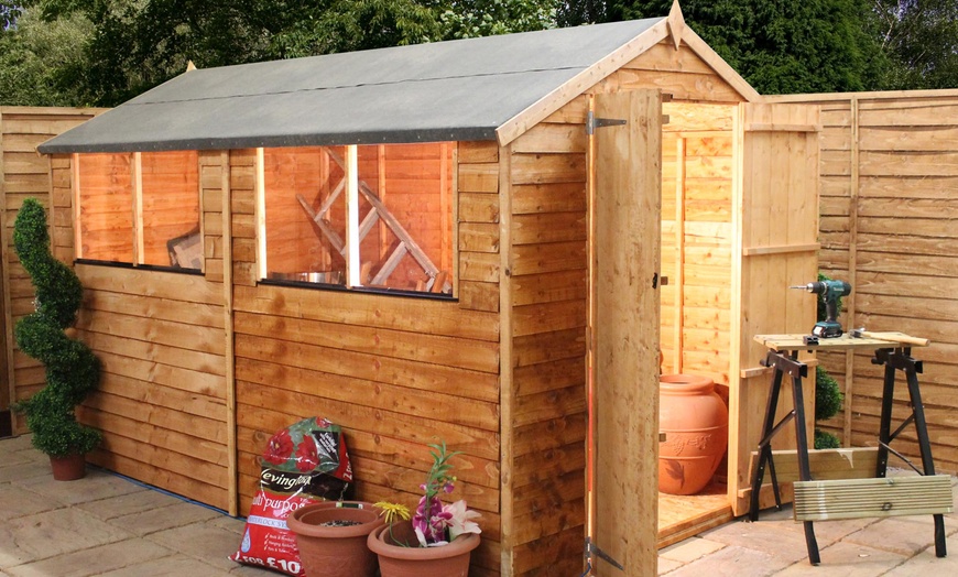 Image 2: Overlap Apex Wooden Garden Shed