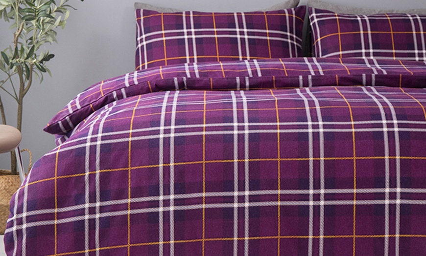 Image 13: Brushed Cotton Flannelette Duvet Cover