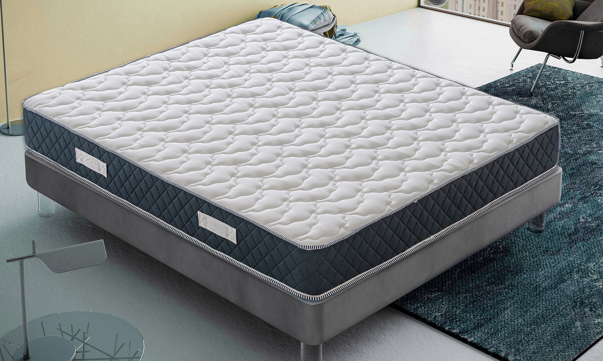 Matelas avec feuille de mousse à mémoire de forme