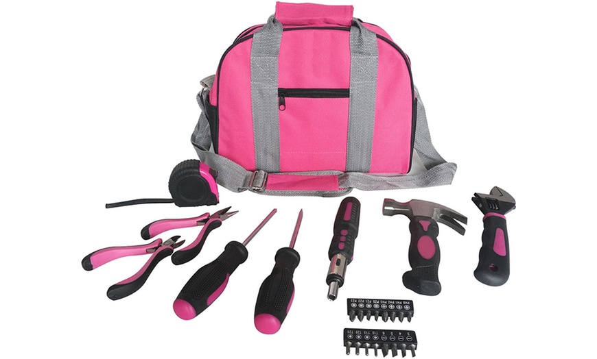 Image 1: Hyfive 25-, 38-Piece Pink Toolkit or 25-Piece and 38-Piece Bundle