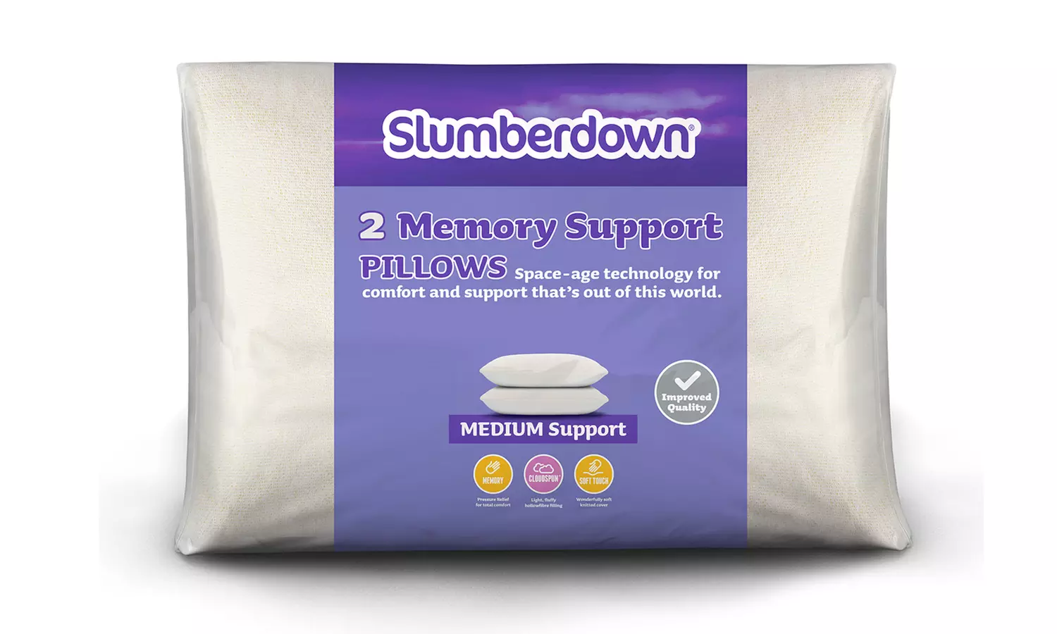 2 Slumberdown Memory Foam Pillows - Primary Image