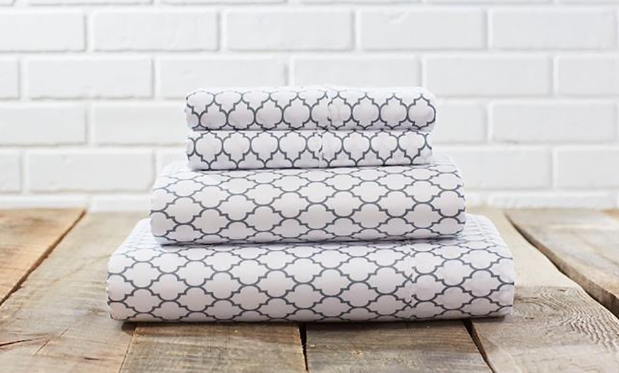 Printed Microfiber Sheet Sets - 3 Styles to Choose From | Groupon