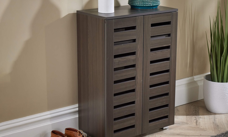 Image 18: Furniture Dealz Oslo Two Door Shoe Storage Cabinet