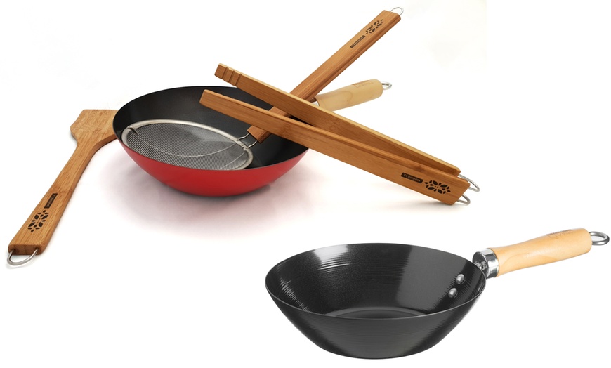 Image 1: Typhoon Wok and Utensil Set