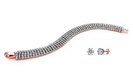 Set con bracciale e orecchini con cristalli Swarovski®