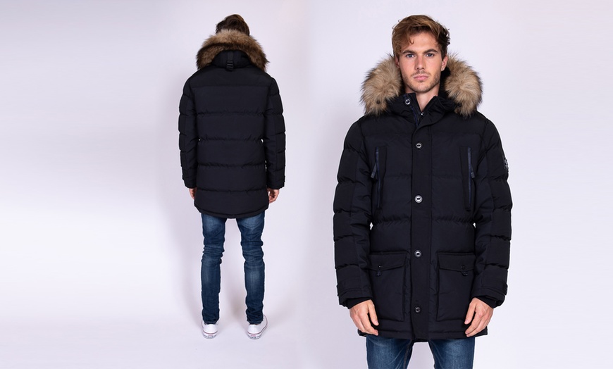 Image 2: Men's Padded Long Winter Coat