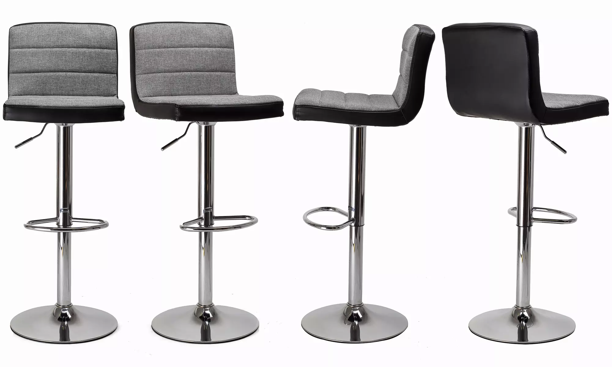 1x, 2x oder 4x Homekraft Barhocker Como in Weiß/Grau oder Schwarz/Grau - Second Medium