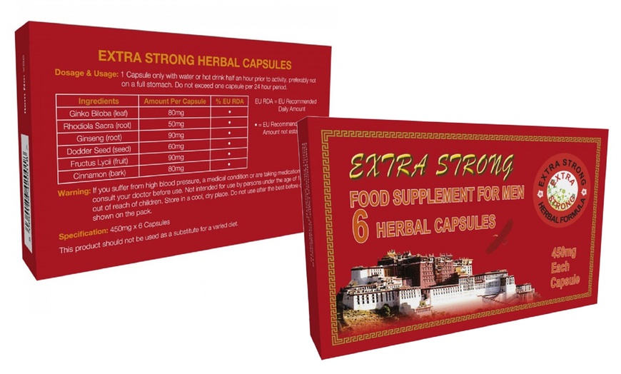 Image 2: Six Extra Strong Capsules for Men