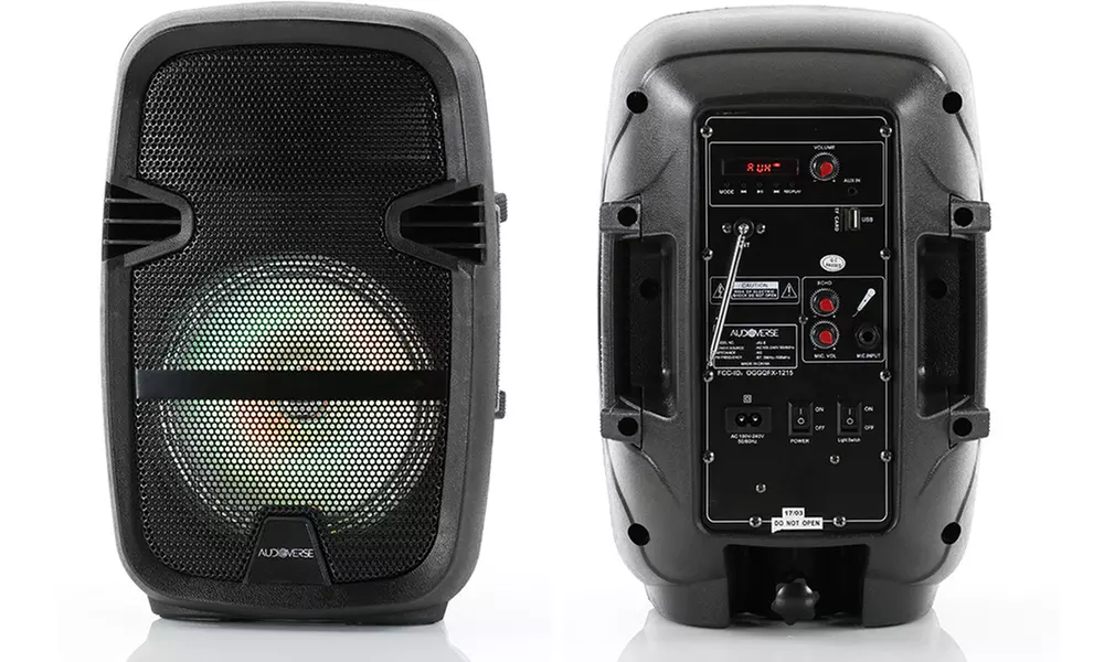 QFX 8" Portable Bluetooth Party PA Speaker with Changing Lights - Primary Image