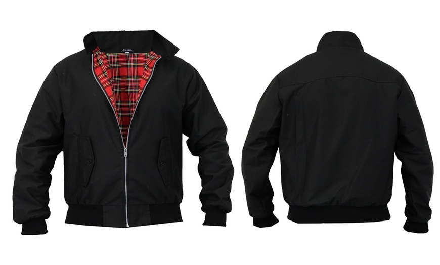 Image 3: Men's Tartan Lined Retro Bomber Jacket