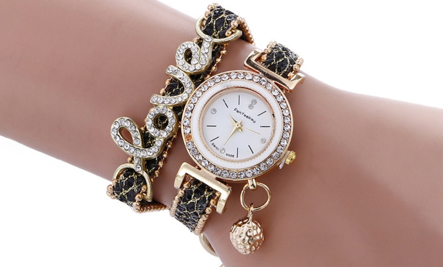 Image 3: Fashion Wrap Love Watch