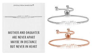 Mother Daughter Quote Text Bracelet with Crystals from Swarovski®