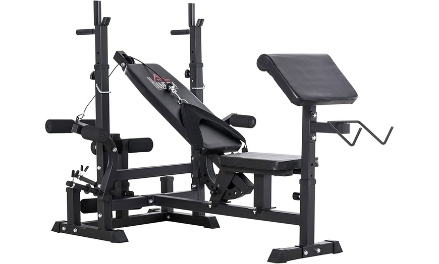 Image 4: HomCom Multi-Exercise Weight Bench