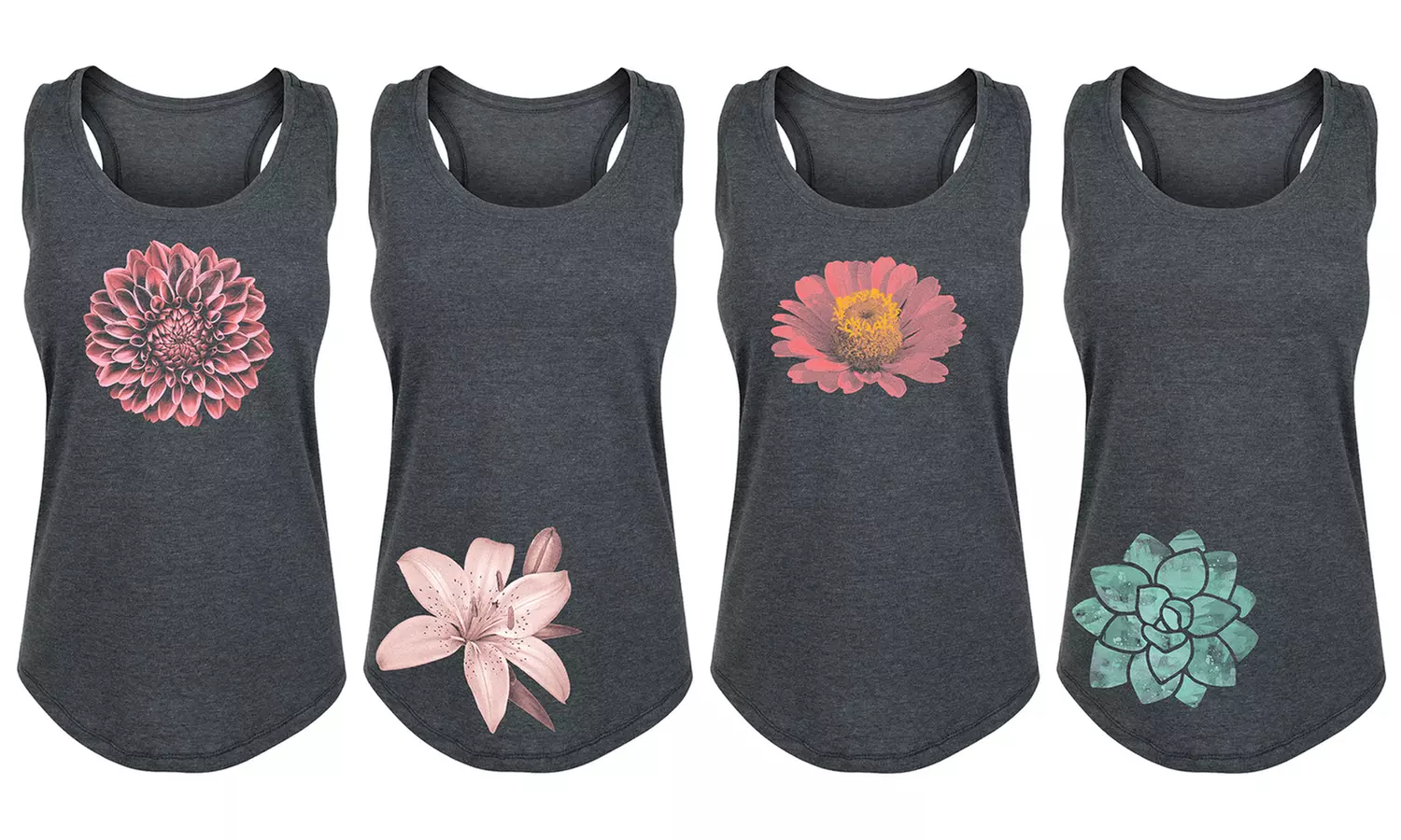 Instant Message Women's Watercolor Floral Tanks. Plus Sizes Available - Primary Image