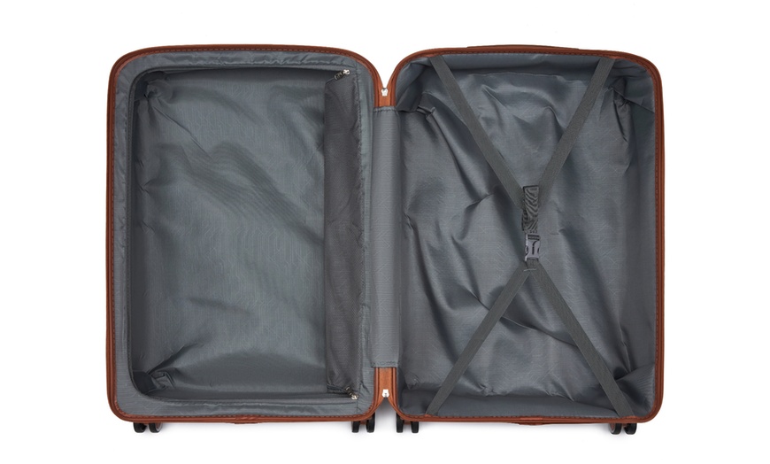 Image 12: Maletas de ruedas rígidas en color verde con cerradura TSA, de Kono