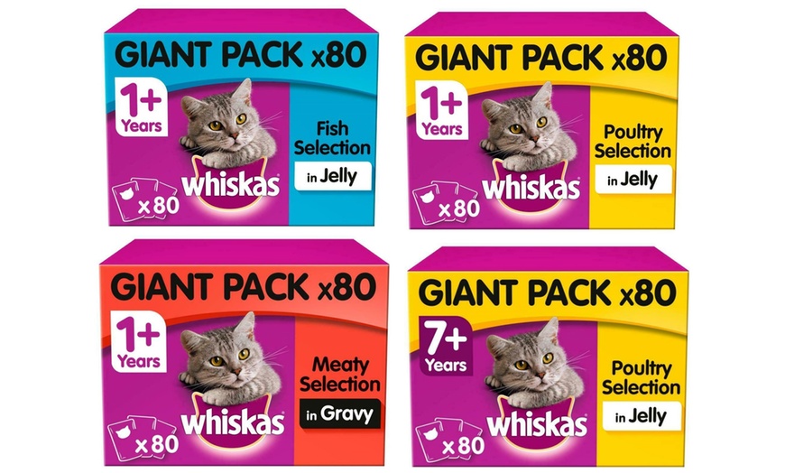 Image 1: Whiskas 80-Pouch Cat Food Box