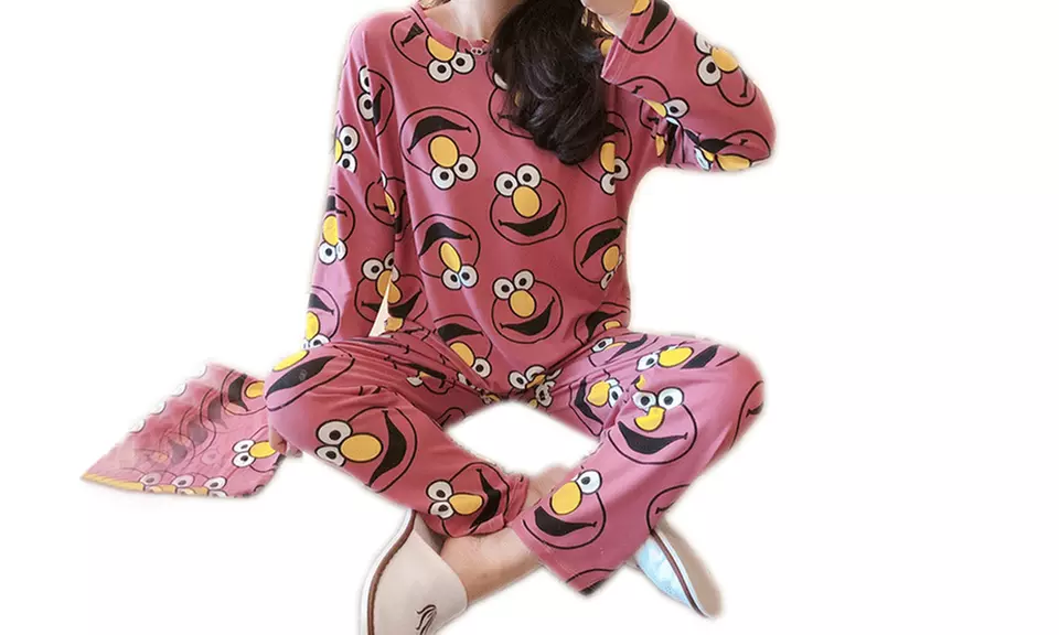 Pyjama long pour femme en coton mélangé - Image 5