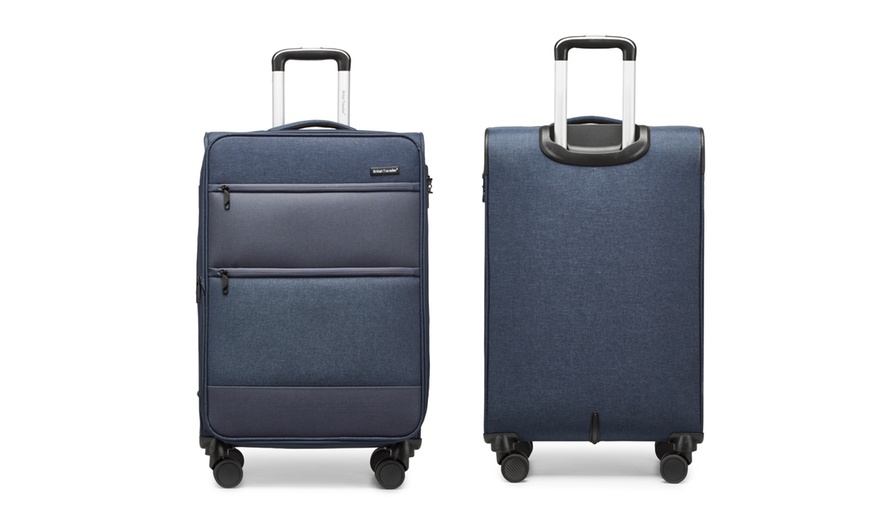 Image 5: Individual or 3 piece Soft Shell Suitcase Set