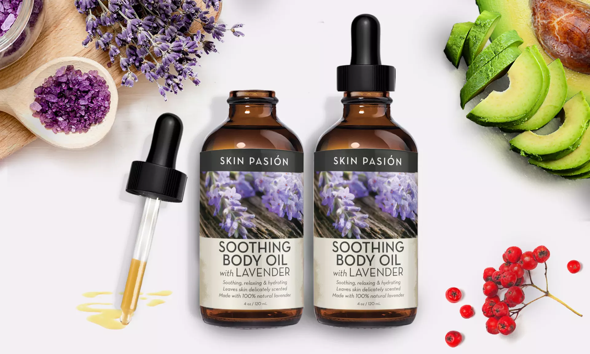 Lavender Bath & Body Oil 2-Piece Deluxe Bonus Set - Primary Image