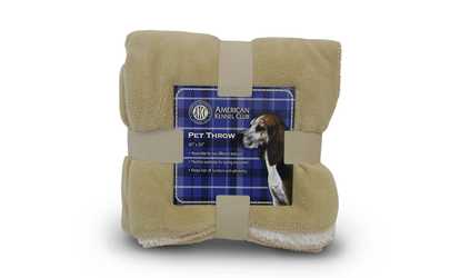 AKC Fleece Sherpa Pet Throw Blankets