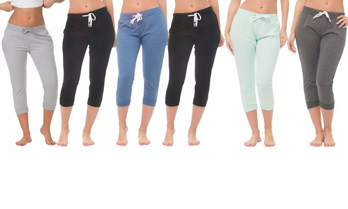 Coco Limon Women's French Terry Capri Joggers (2-Pack) - Primary Image