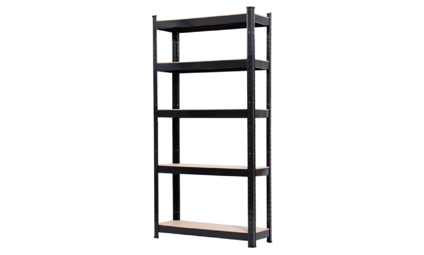 Image 3: Five-Tier Heavy-Duty Metal Shelving Rack