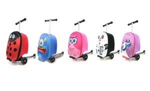 Children's Suitcase with Fold Down Scooter