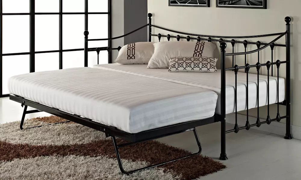 French Styled Day Bed with Optional Trundle and Mattress - Primary Image