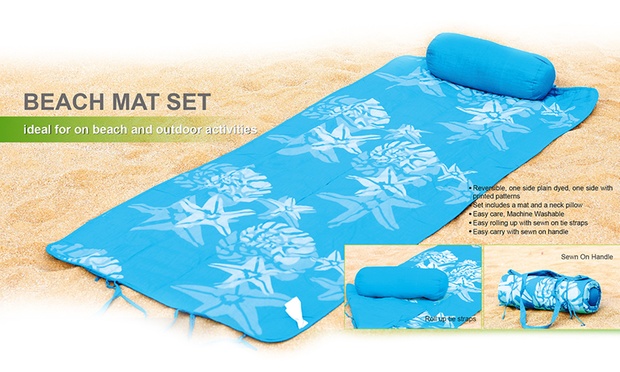 Roll Up Beach Mat With Pillow Groupon