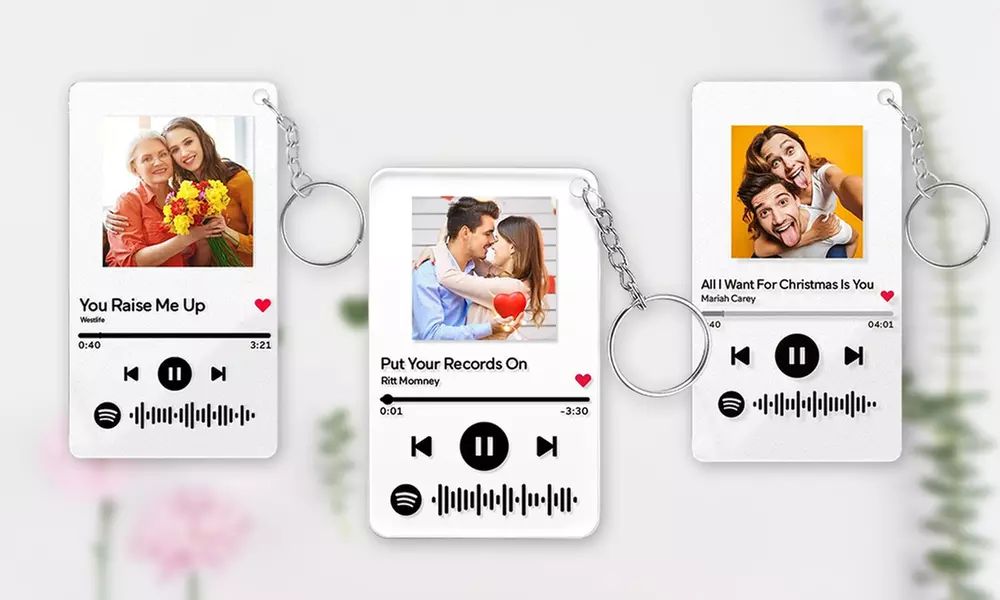 Carry Personal Memories w/ One or Two Custom Acrylic Spotify Keychains